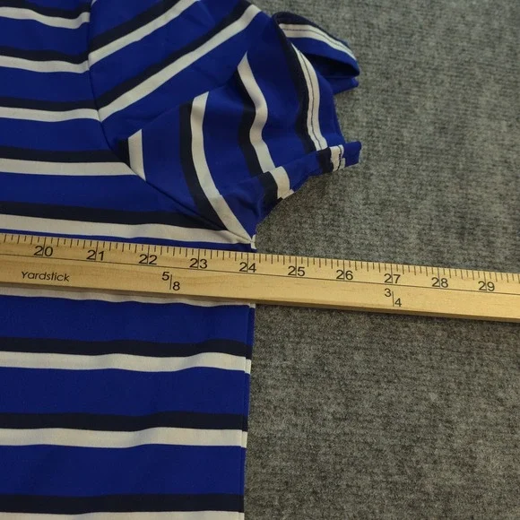 RLX Ralph Lauren Polo Large Blue Striped Performance Golf Short Sleeve Logo - Picture 5 of 9